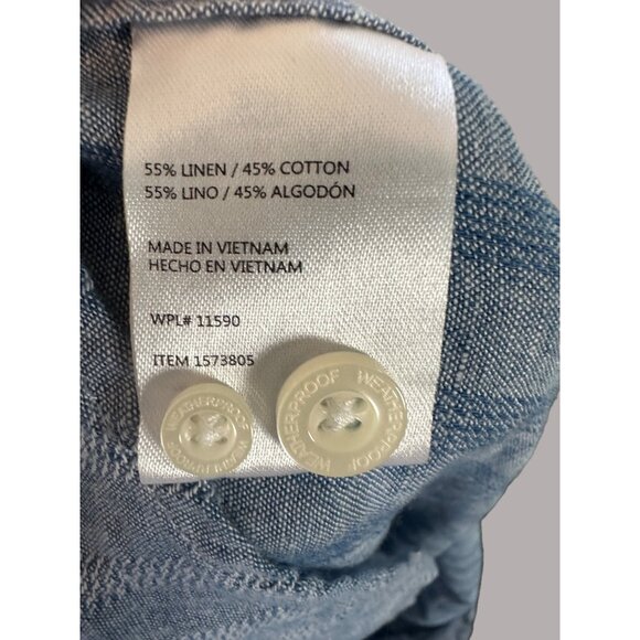 Weather Proof Men's Button Down Short Sleeve Shirt Blue Size XXL - Picture 9 of 12